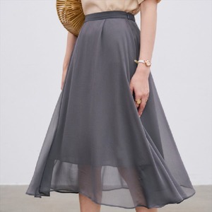 【送料無料】 ロングスカート 4色 ミモレ丈 シフォンスカート 無地 透け感 シースルー ファスナー ハイウェスト シンプル 30代 40代 夏 レディースファッション 可愛い お出かけ 女子会 デイリーユース お茶会 お呼ばれ Aライン フレア