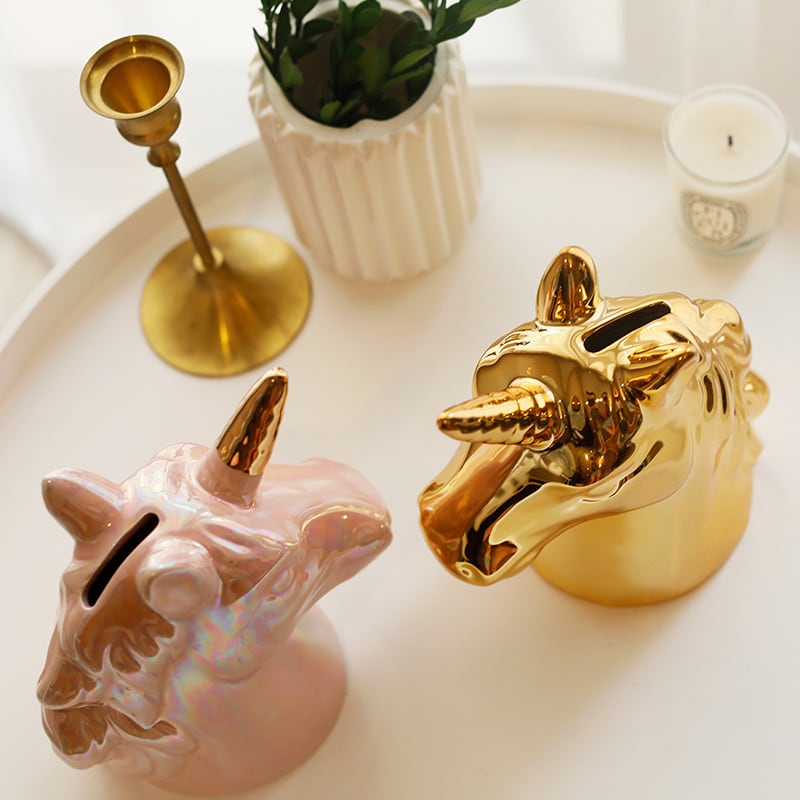 ユニコーン型の貯金箱 オーナメント 装飾品 アート おしゃれ かわいい