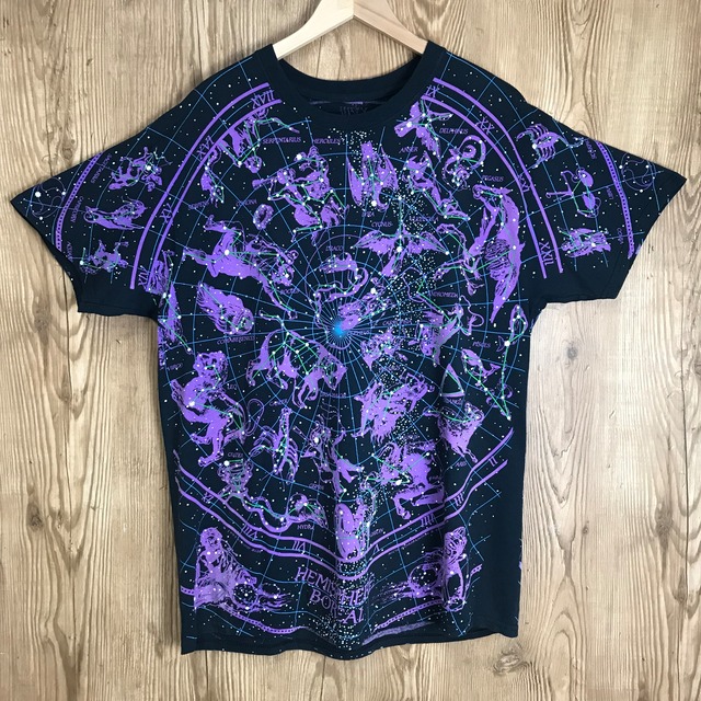 LIQUID BLUE 星座 マルチプリント 総柄 半袖 T-sh Tシャツ サイズ 