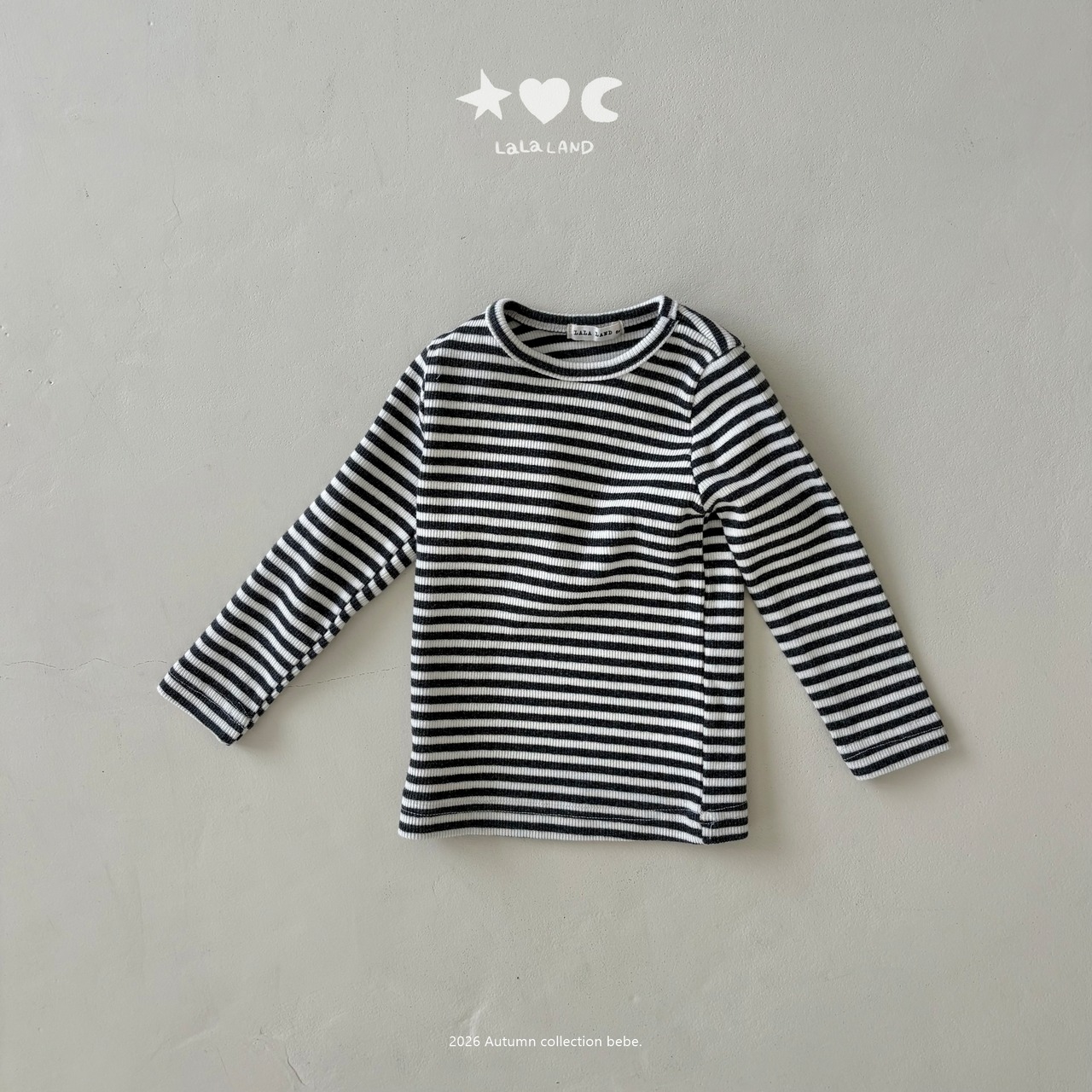 韓国子供服 / LALALAND / 26Autumn / ベベ ストライプ もちもちTシャツ / 秋服 / ベビー *6M~18M*