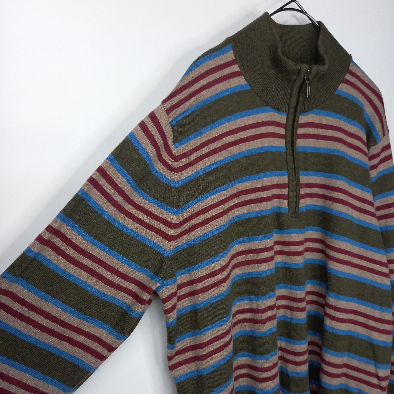 エルエルビーン　ハーフジップ　カシミア　ニット　セーター　ハイゲージ　薄手　無地