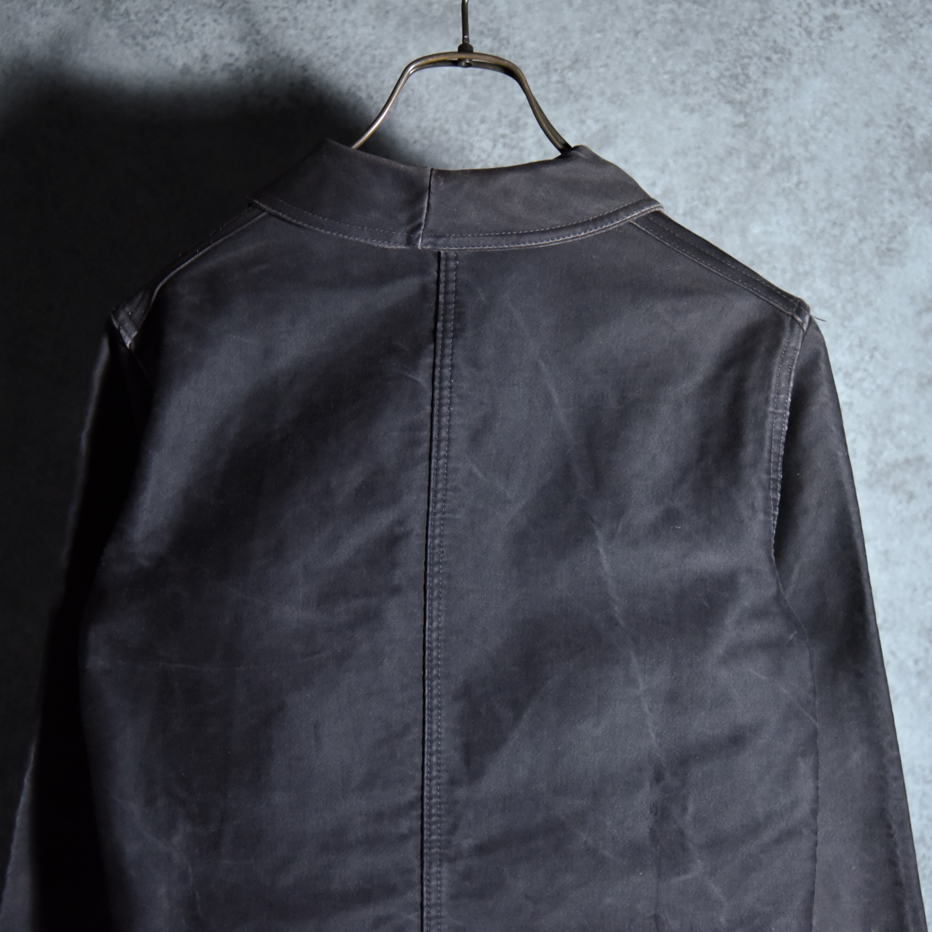 60s French Work Black Moleskin Jacket ブラック モールスキン