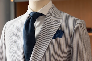 2031-19 Grenadine tie Three Folds with a lining bleu solid