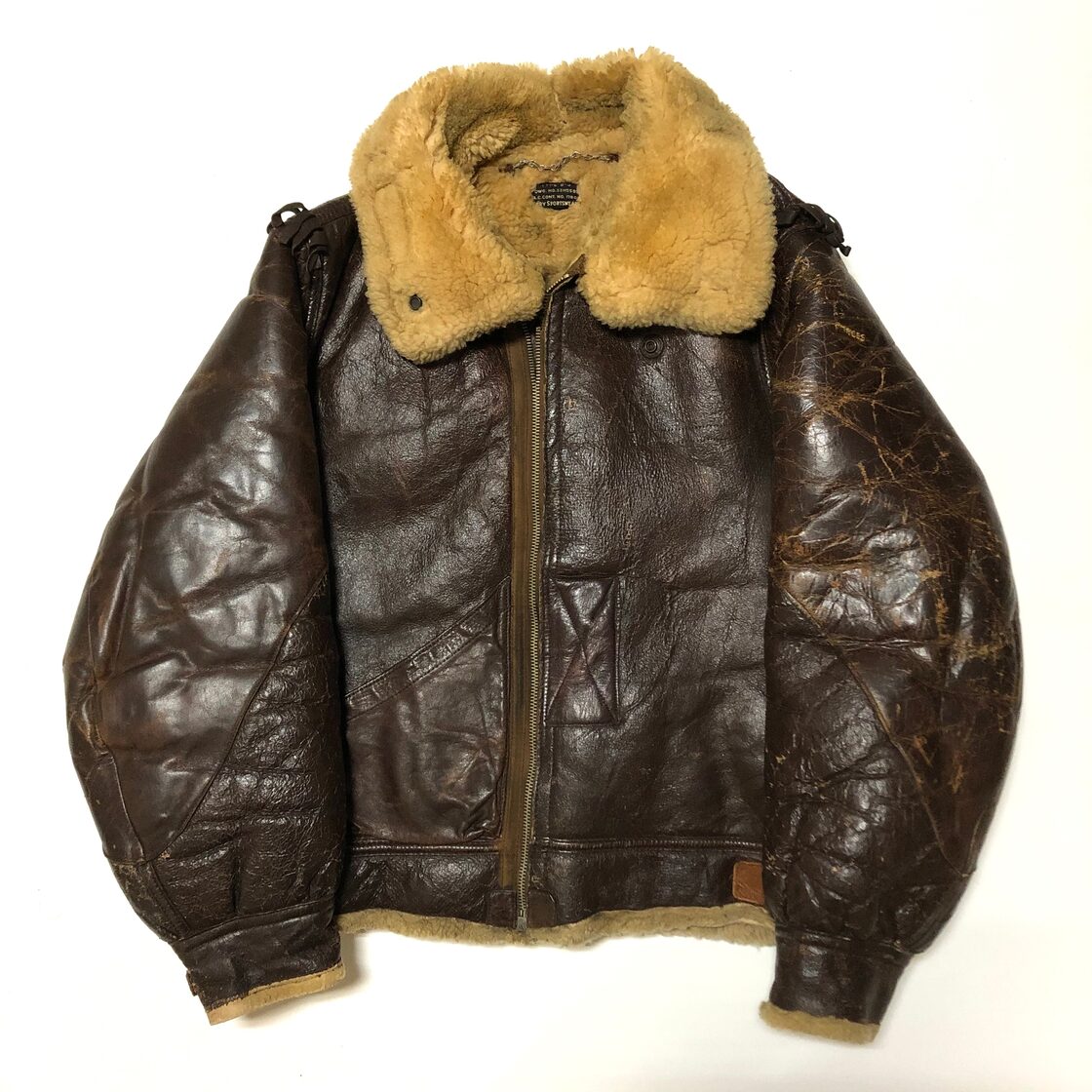 40s USAAF B-3 PERRY SPORTSWEAR INC. Flight Jacket ヴィンテージ 