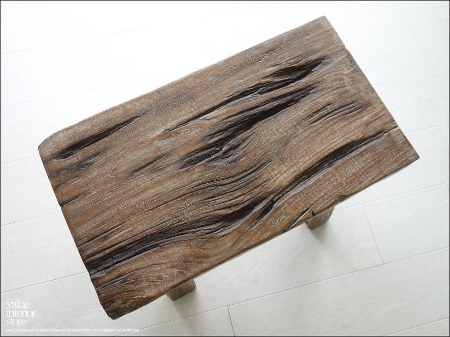 プリミティブオールドチークベンチ E1 椅子 スツール 古材家具 一枚板