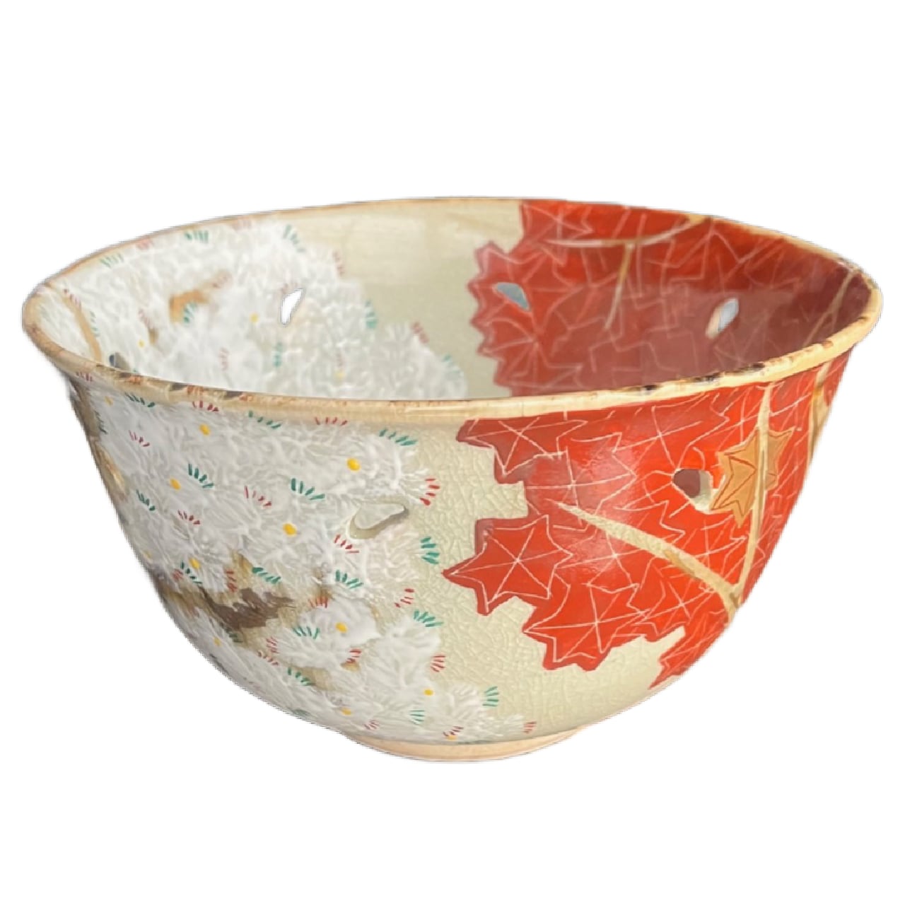 紅葉と桜 ― 雲錦意匠 菓子器（昭和期） | 古美術 希 のぞみ 美術
