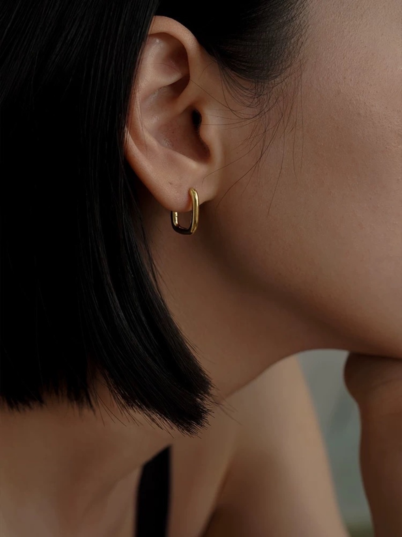 S925 Oval mini pierce【silver/gold】(P25-2)