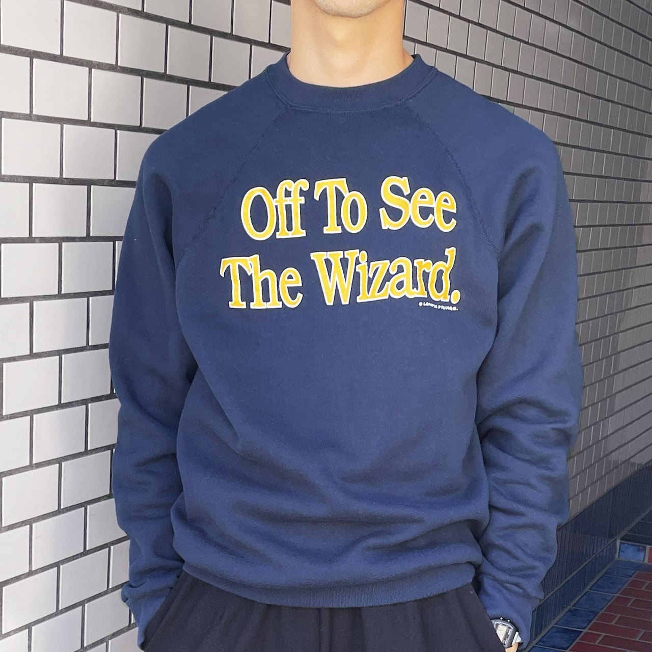 Wizard sweat│オズの魔法使い スウェット 古着 ネイビー Lサイズ