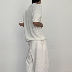 シンプルモードニットポロシャツ　0774