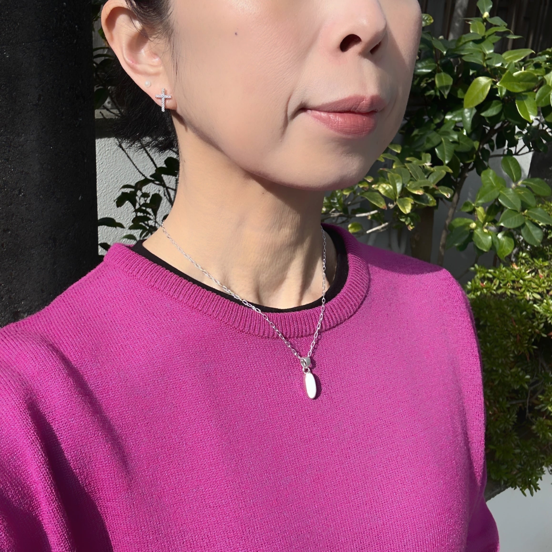 Indian Jewelry 》ホワイトバッファロー スリム オーバル型 S