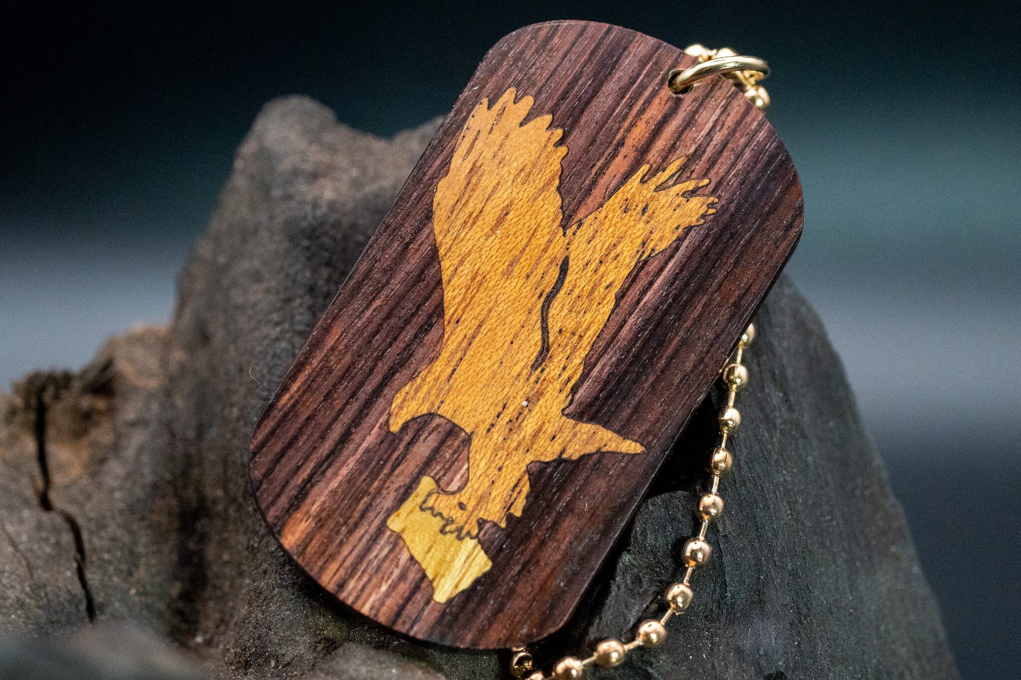 【王室御用達 】キングウッド ドッグタグ 象嵌 トンビと油揚げ