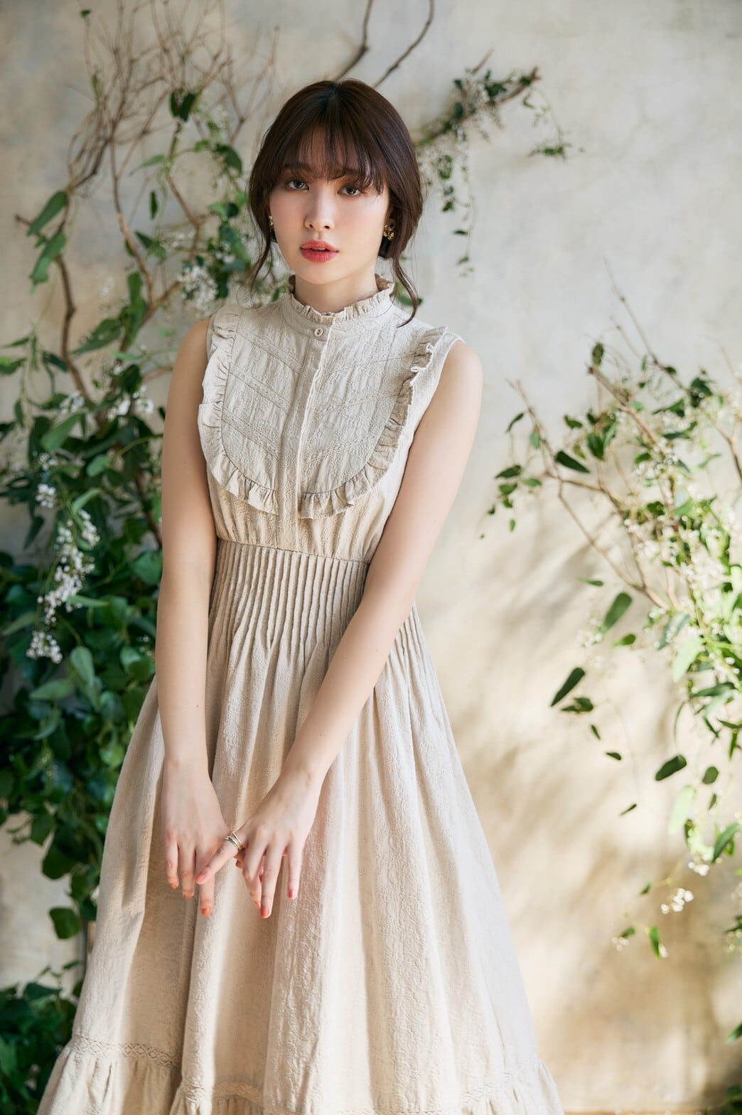 her lip to Scallop Belted Lace Dress [S] - ロングワンピース