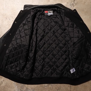 極美品 L NIKE Mets 90s 牛革レザースタジャン ジャケット ナイキ メッツ 黒