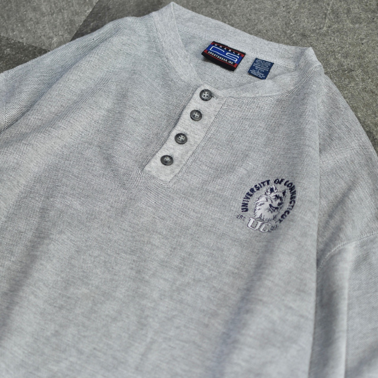 husky embroidery design henry neck sweat