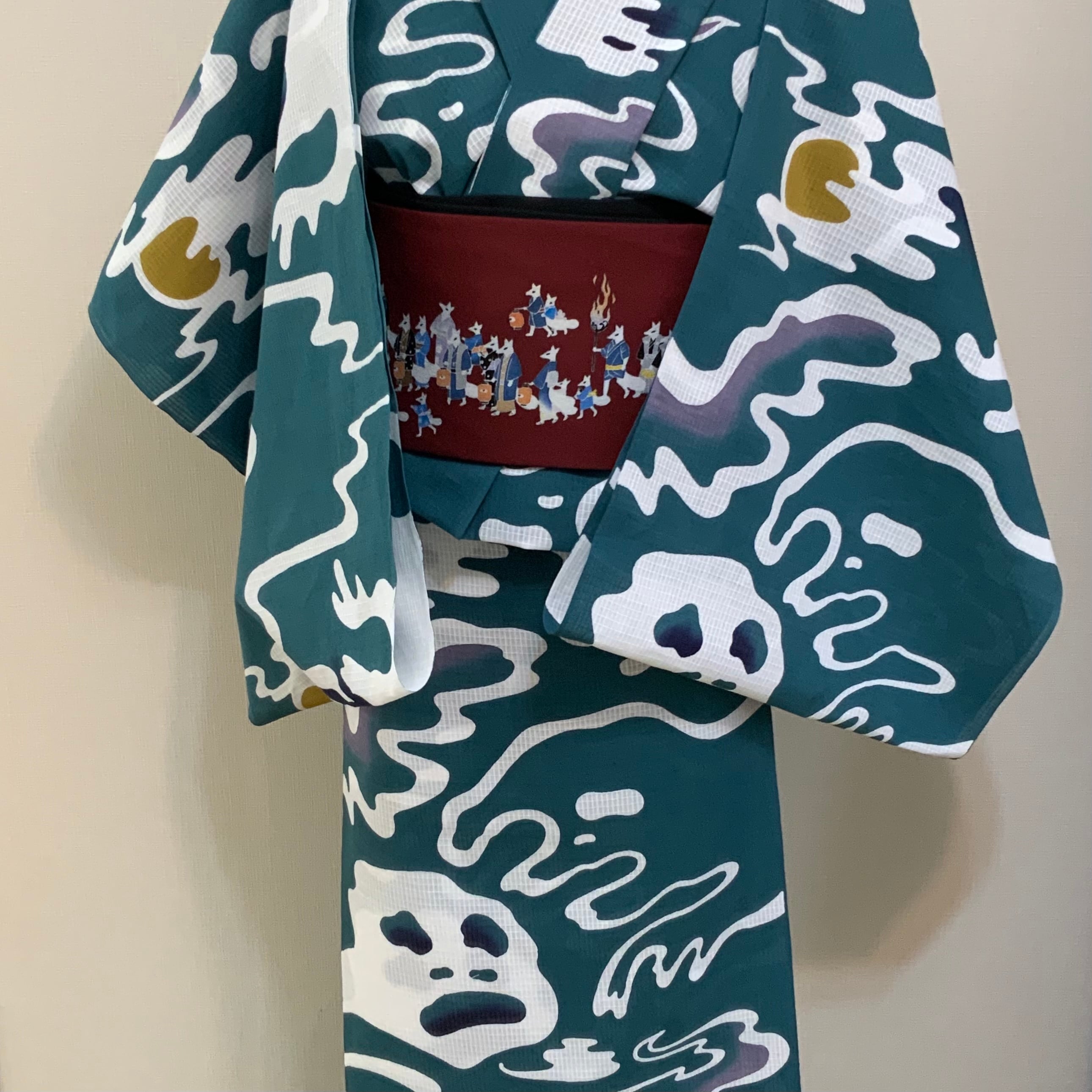しつけ付 新品 コーマ 浴衣反物 本染 注染 型染 シンプル 漢字 青 白 しつけ付 新品 コーマ 浴衣反物 本染 注染 型染 シンプル 漢字 青 白