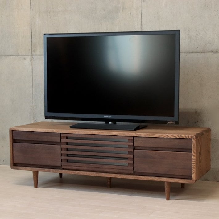 匠デザイン 無垢材 幅125 TVボード ハイタイプ テレビボード 木製 無垢