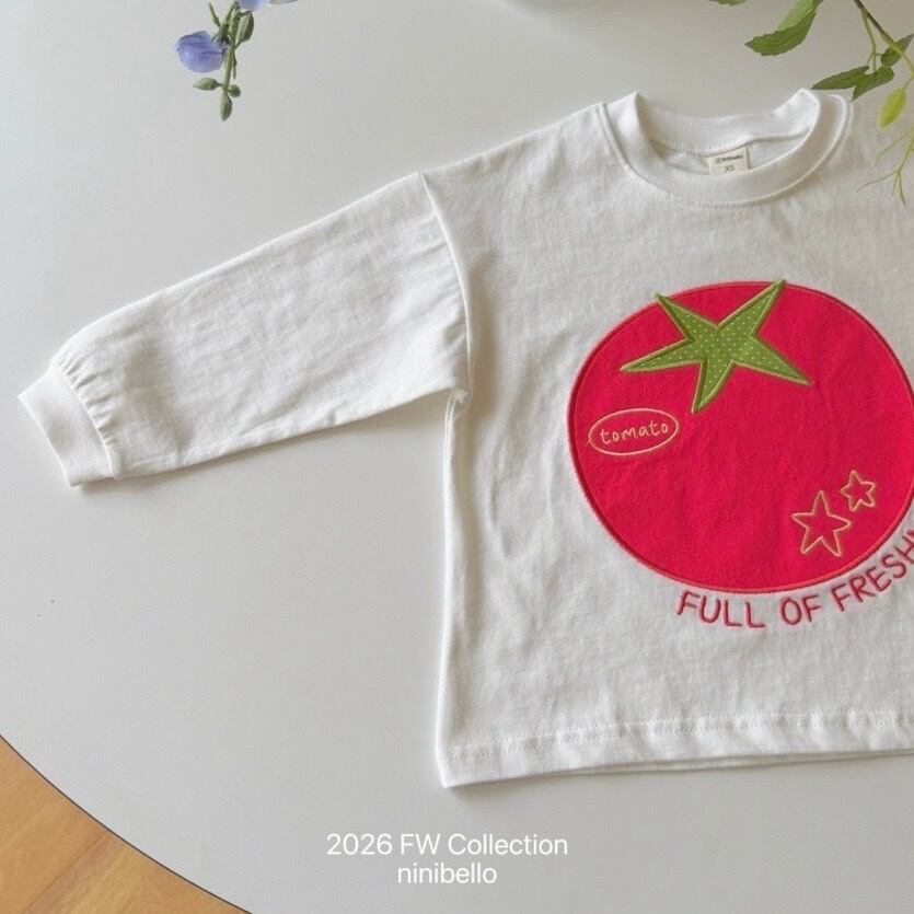 送料無料【予約】/ トマトパッチTシャツ / ninibello