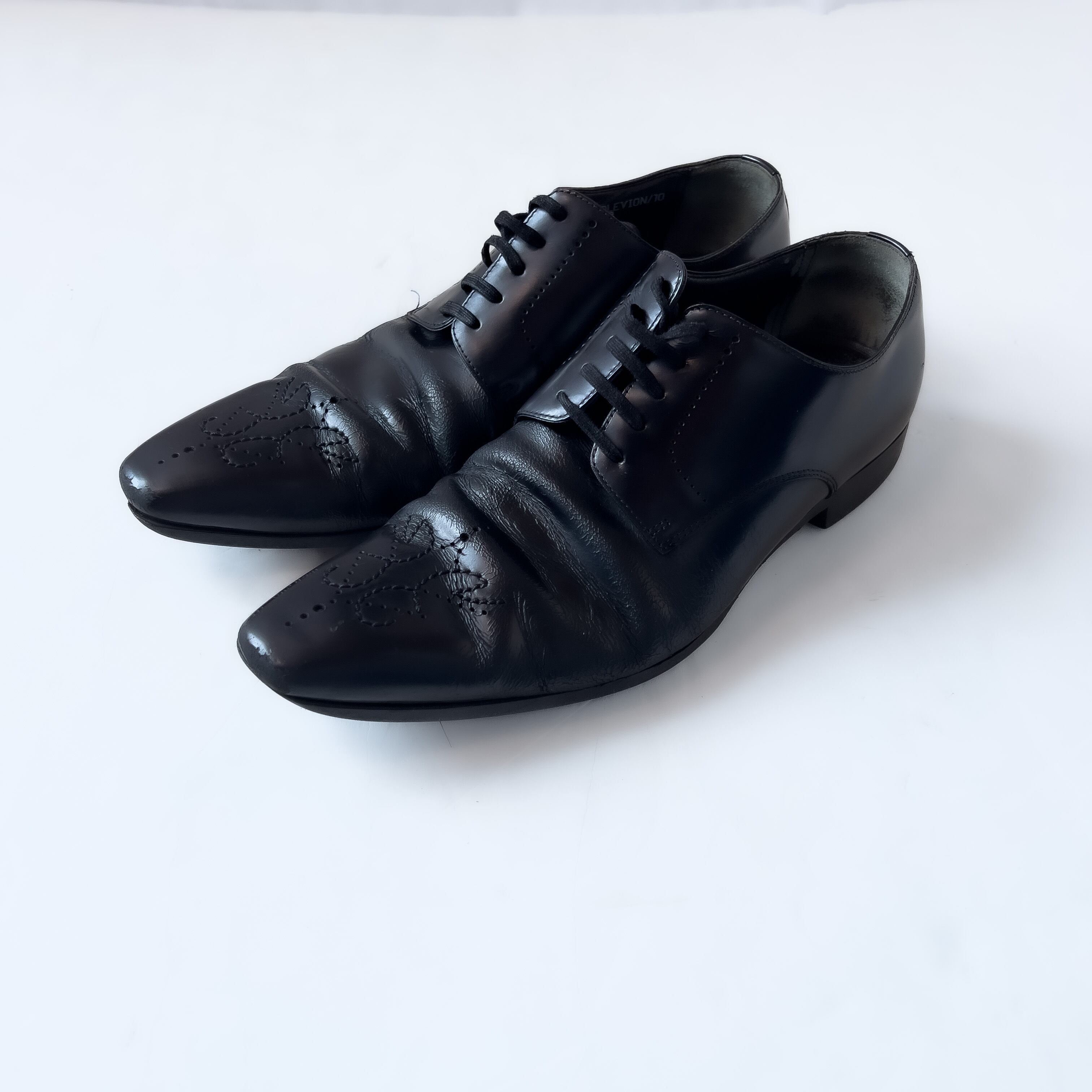 BALLY” made in Switzerland black leather shoes バリー スイス製