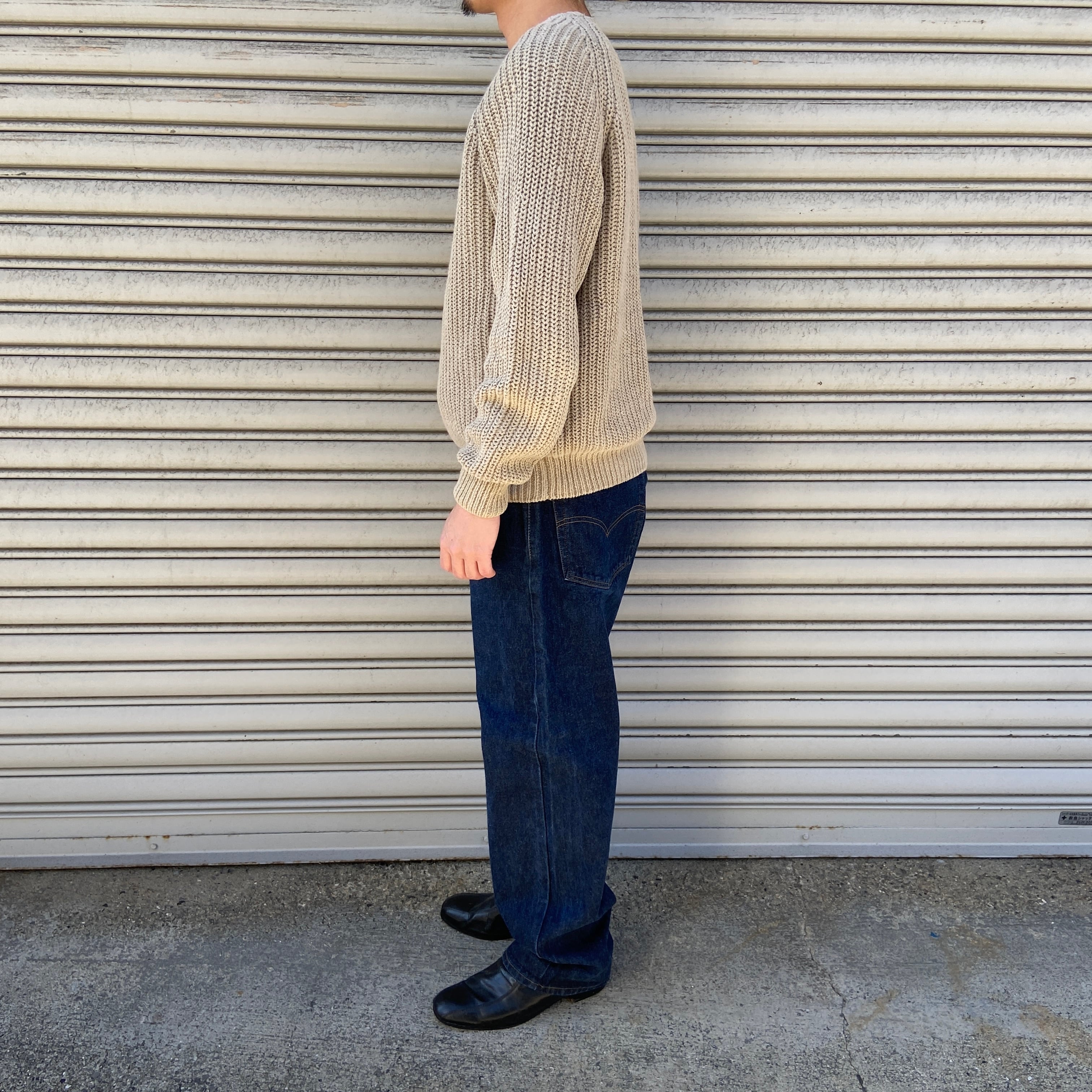 80s GAP OLD GAPリブ編みニット セーター ベージュ ベージュ M 80s GAP OLD GAPリブ編みニット セーター ベージュ ベージュ M
