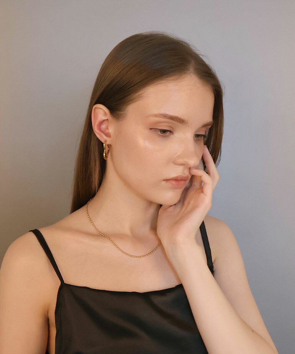 【SELECT】サージカルステンレス 316L ハート フープピアス / 金属アレルギー対応