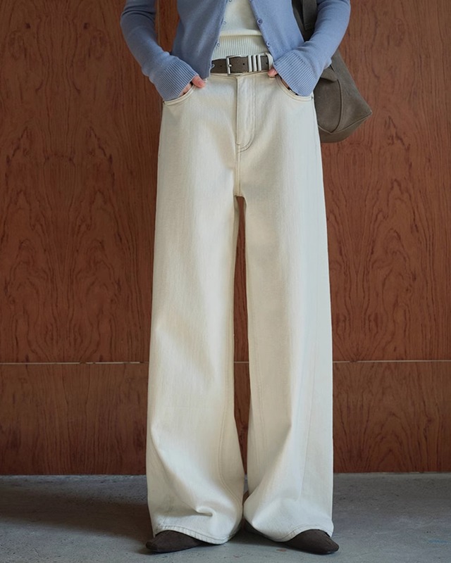 White wide Denim　N1011