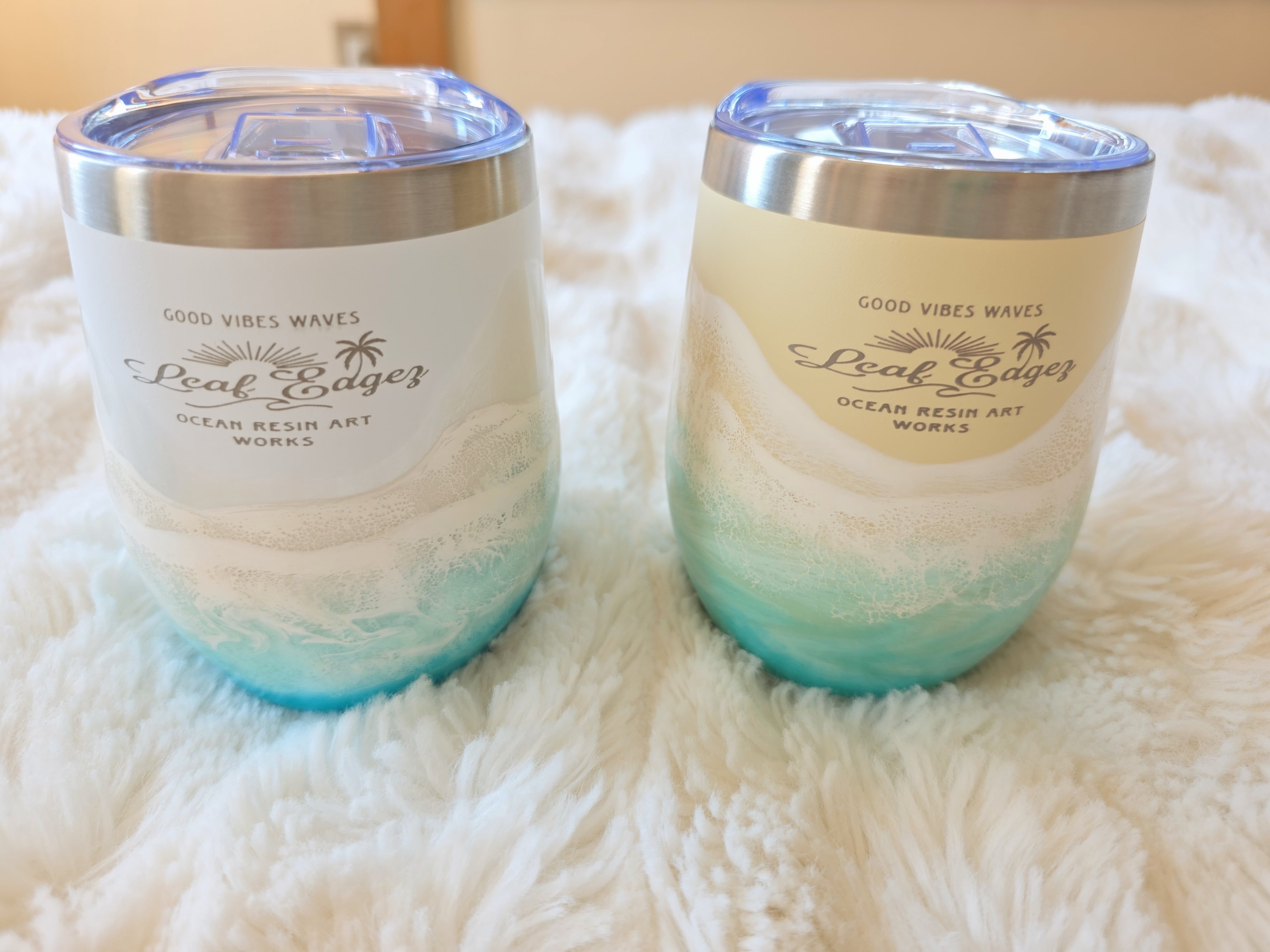 514.オーシャンレジンアート ステンレスタンブラー(フタ付き)