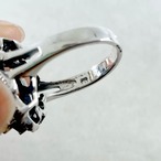 リング　シルバーリング925　濃紺ストーンとマーカサイト　18-19号　 19acd24-4