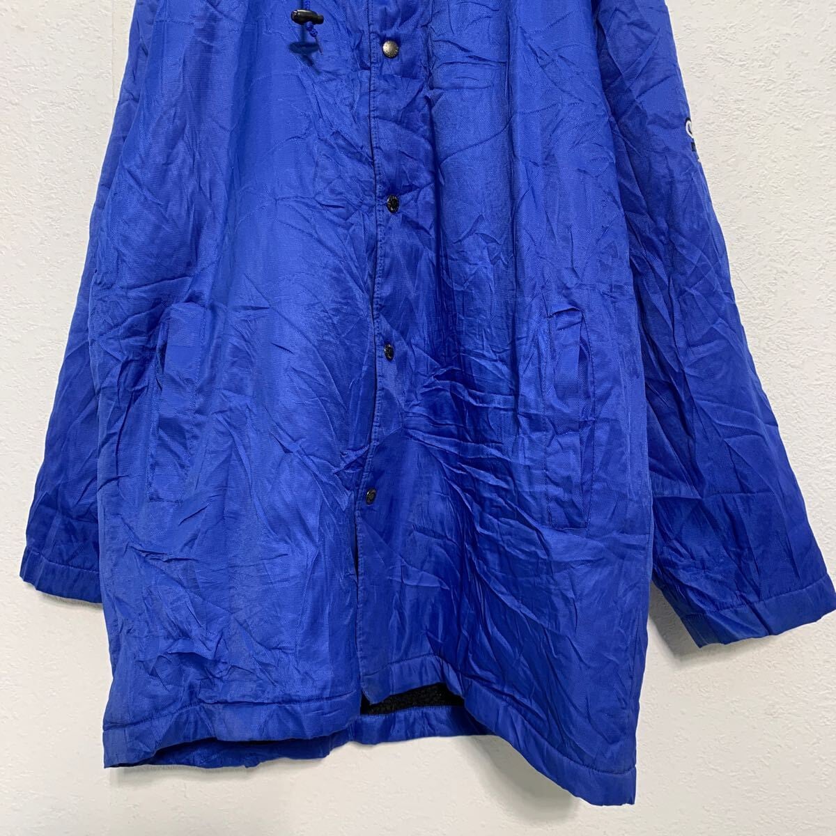 Champion 裏ボア ナイロンジャケット M ブルー チャンピオン 袖ロゴ