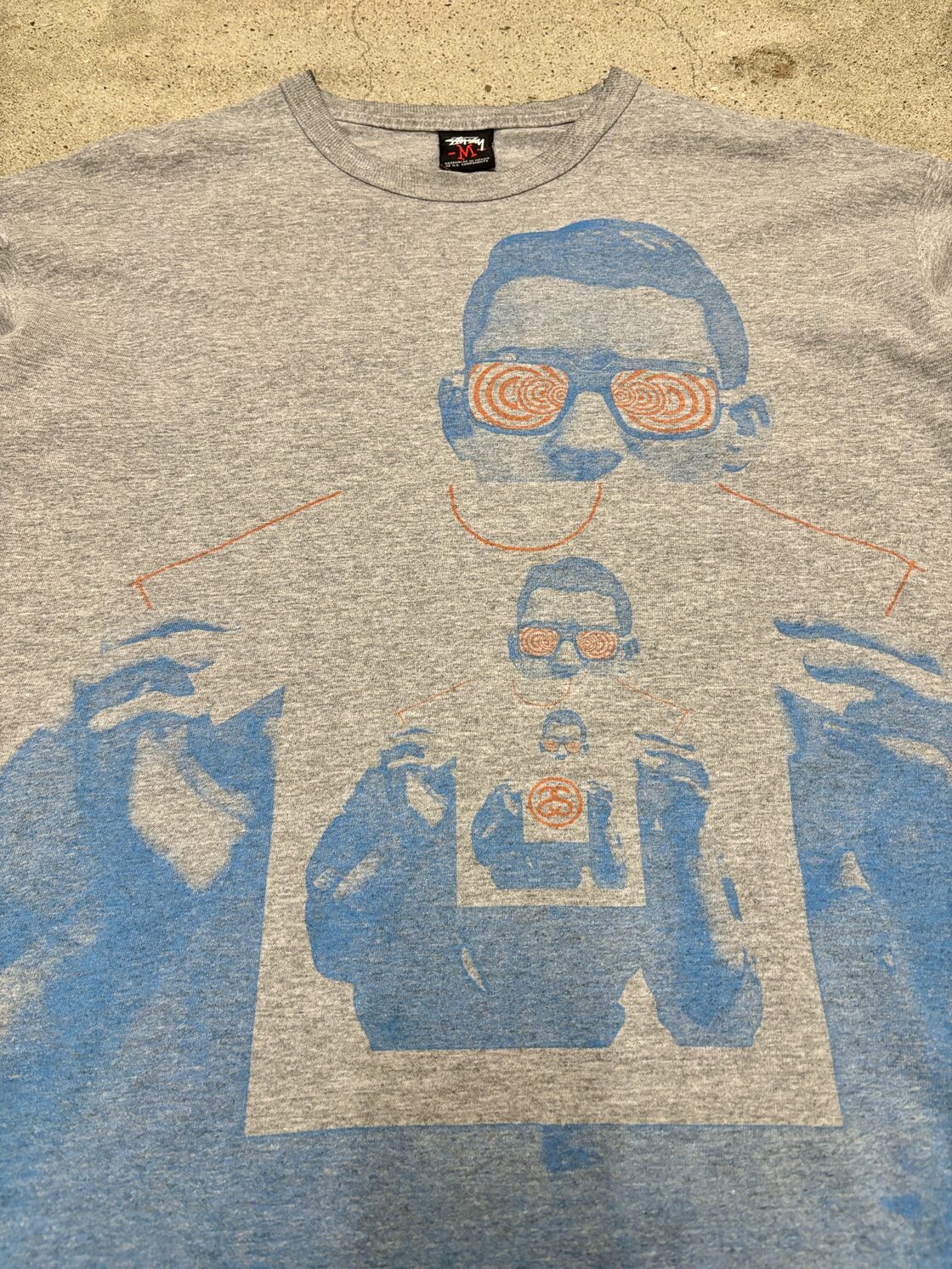 00～10s STUSSY × BRENT ROLLINS/Graphic print L/S Tee/M 