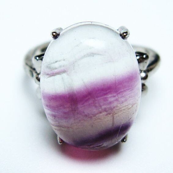 フローライト リング 蛍石 指輪 フリーサイズ 16号 一点物 メール便可 [M便 1/20] 115-7025