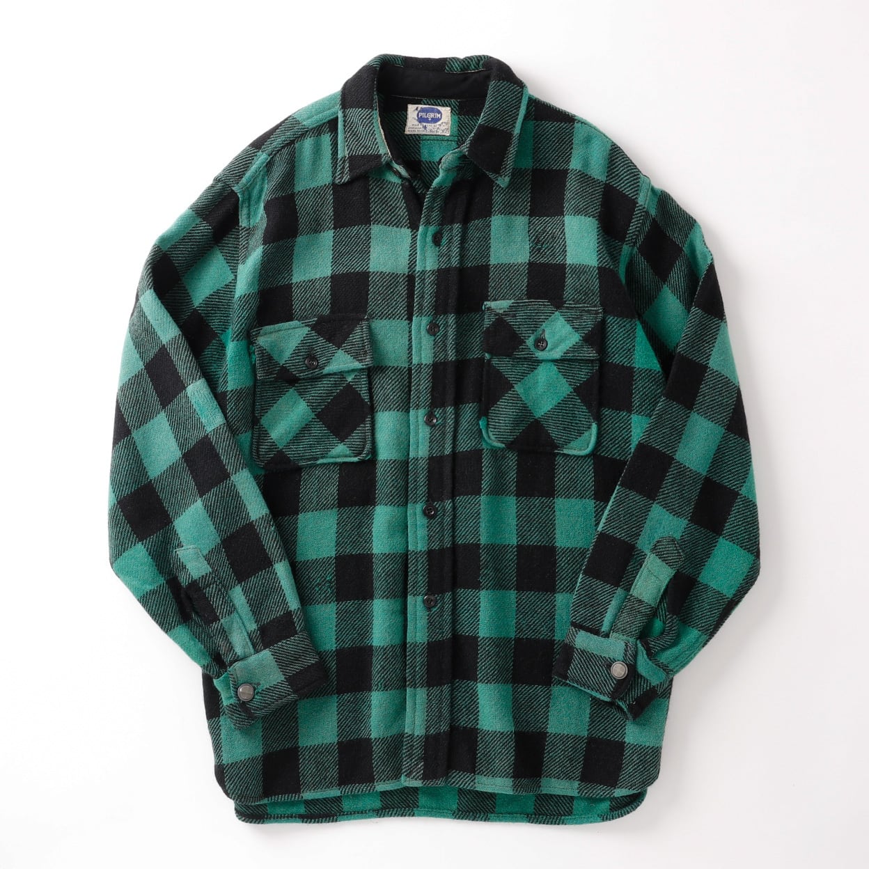 美品】50s Pilgrim special vintage wool check flannel shirt big 