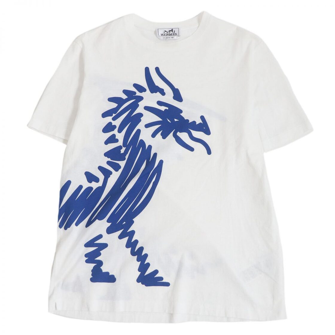 美品□19AW HERMES/エルメス ドラゴンプリント コットン100％ クルー 