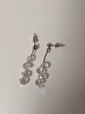 S925針 クリアドロップピアス