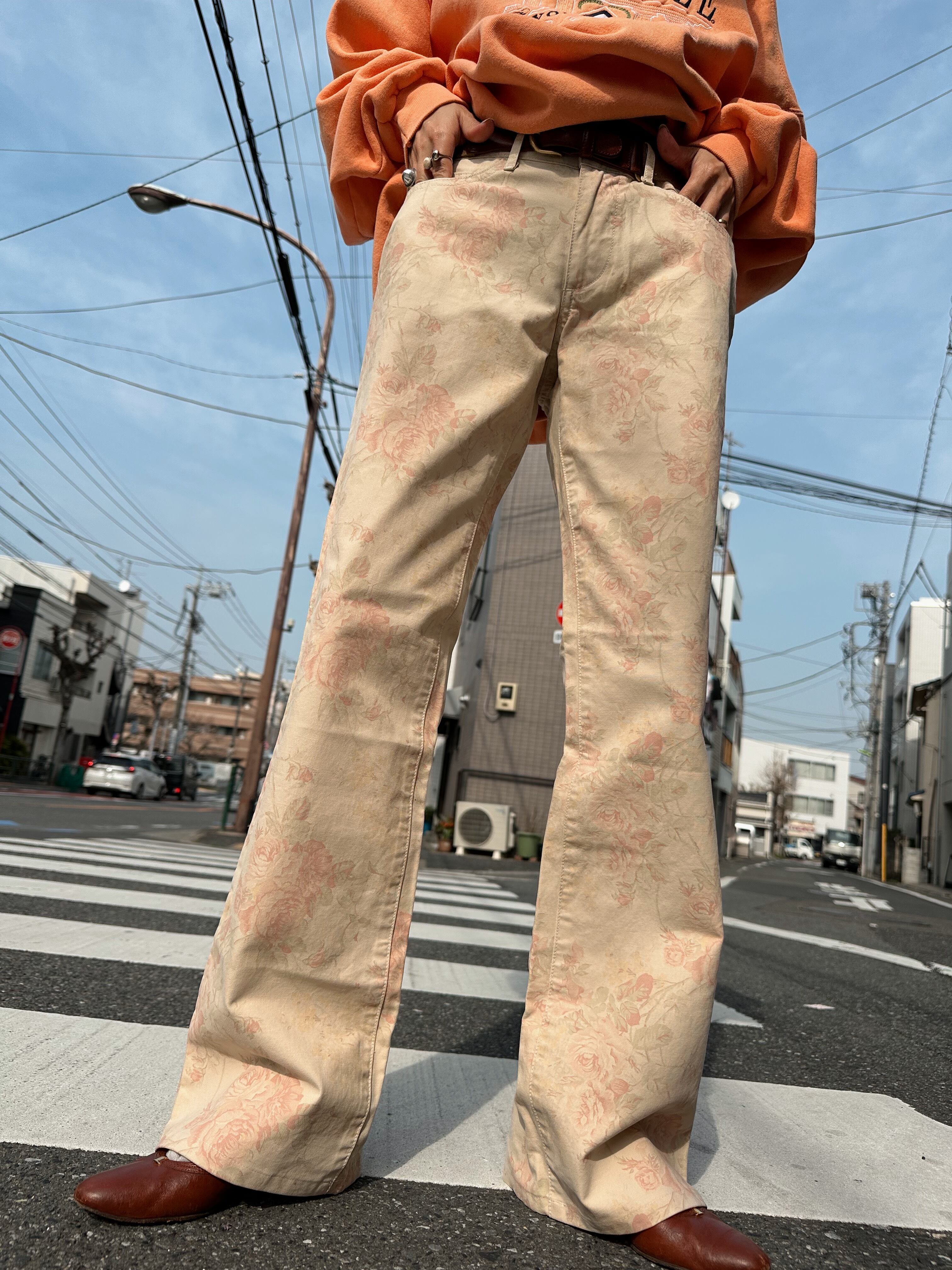 (PT753)POLO JANES flower pattern pants