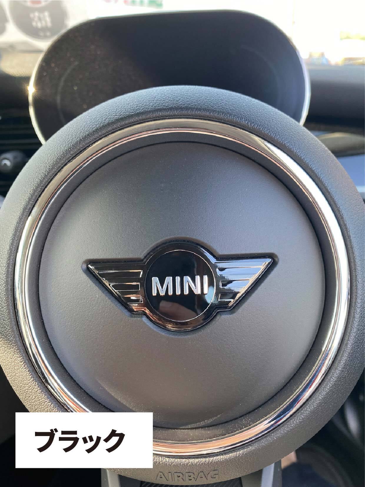DK5】MINI ステアリング エンブレムステッカー ミニガレージパラドックス【ミニクーパー・BMW MINI グッズ・パーツ販売中】