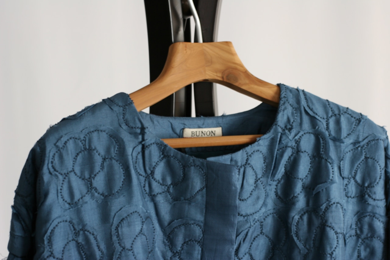 【BUNON】Khadi Silk Flower Quilting Blouson(BN2651)