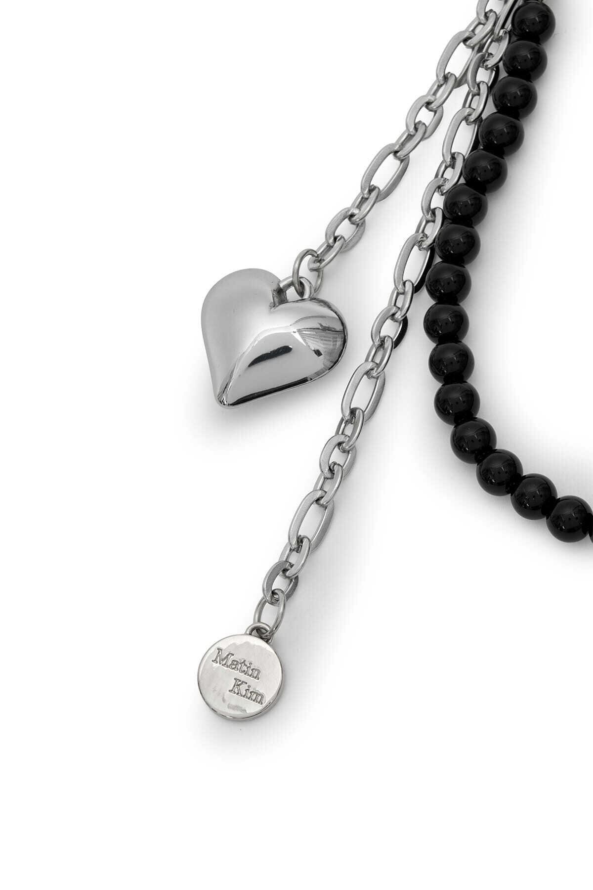 Matin Kim] MATIN HEART CHARM KEYRING IN BLACK 正規品 韓国ブランド