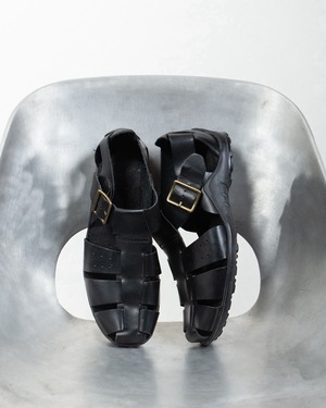 leather gurkha sandal / Vibram sole / SIZE:US8 1/2
