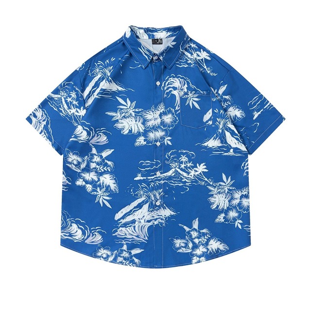 【UNISEX】PALM PRINT RELAXED SHORT SLEEVE SHIRT M-17825