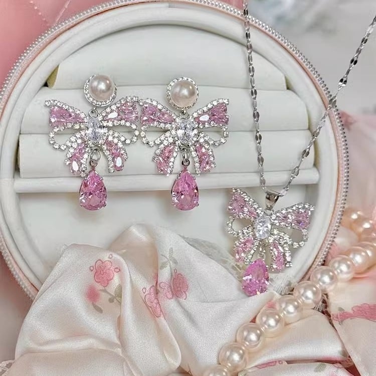 2種／リボンパールピアス・イヤリング ・65790 | sucrier ( シュクリエ