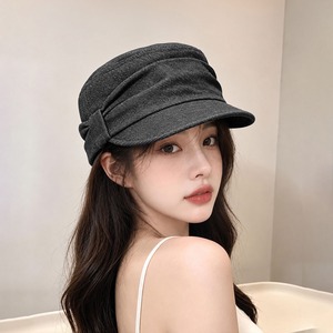 キャスケット レディース 秋冬 韓国 Y2K デニム風 ボリューム サイドリボン マリンハット マドロスハット 立体フォルム 深め 小顔見え サイズ調節 ヴィンテージ レトロ 大人 カジュアル ストリート [LW-CGH005]