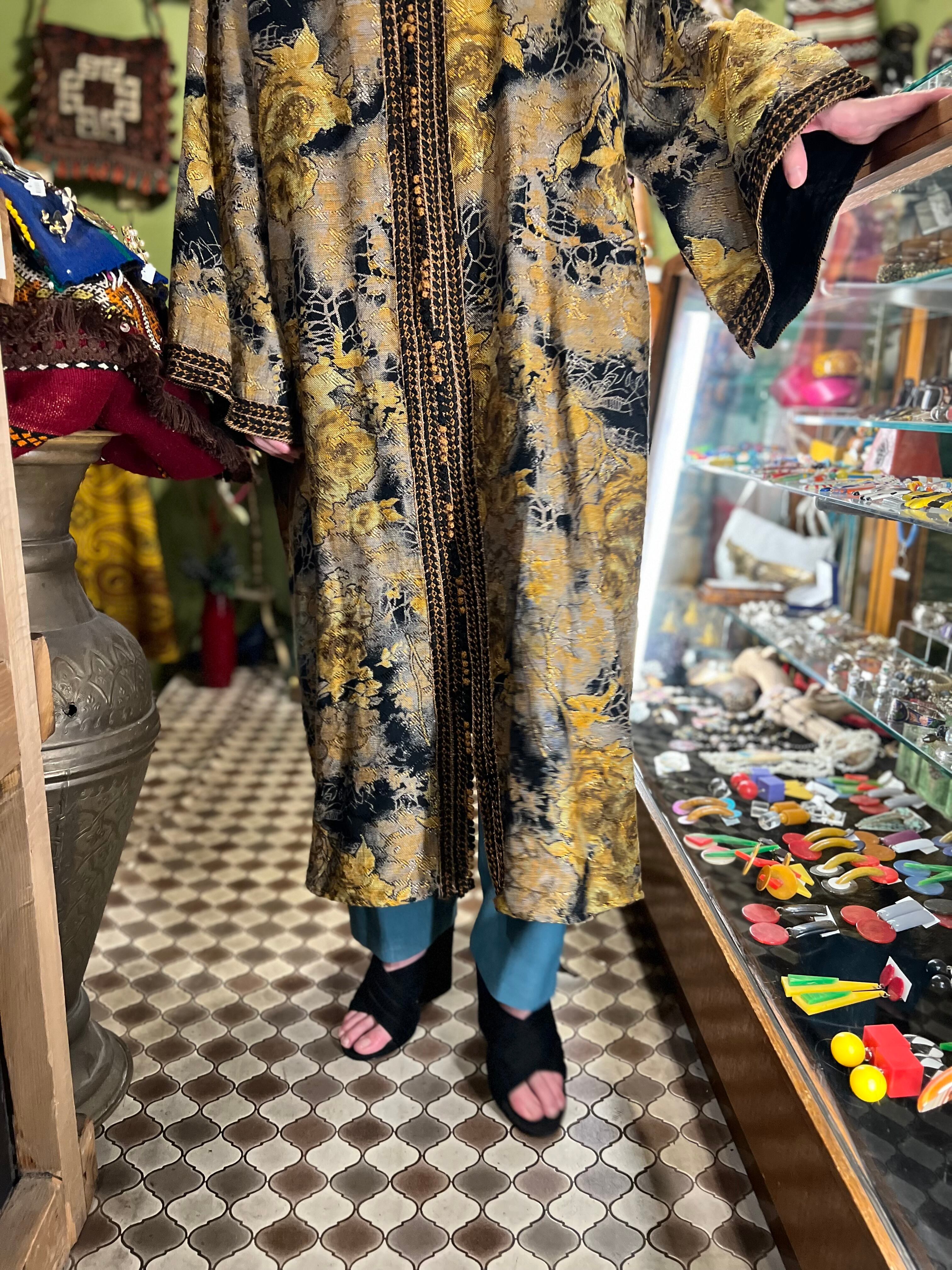 Vintage Autumn moroccan floral lame foodie dress ( ヴィンテージ ...