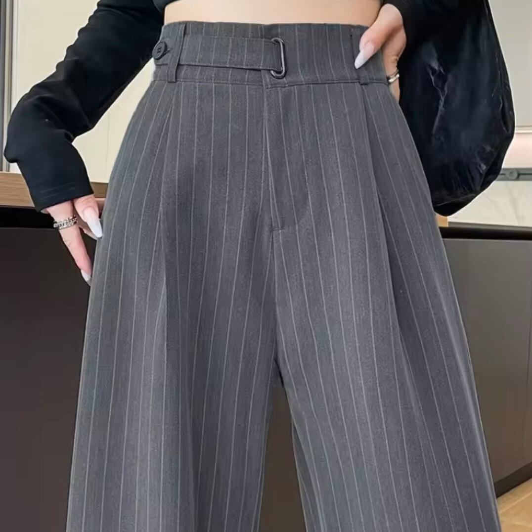 stripe classic wide pants