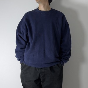 90s L.L.Bean × Russell sweatshirt solid navy XL 古着