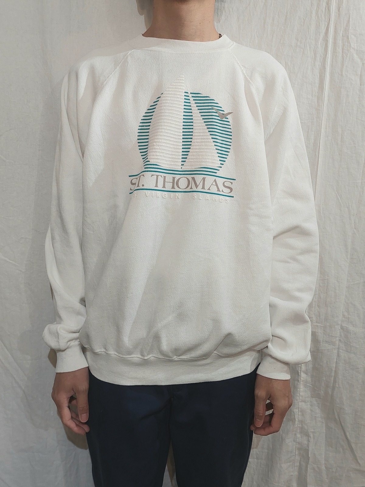 90s Hanes printed sweatshirt /Made In USA [ff-1026] アメリカ製 
