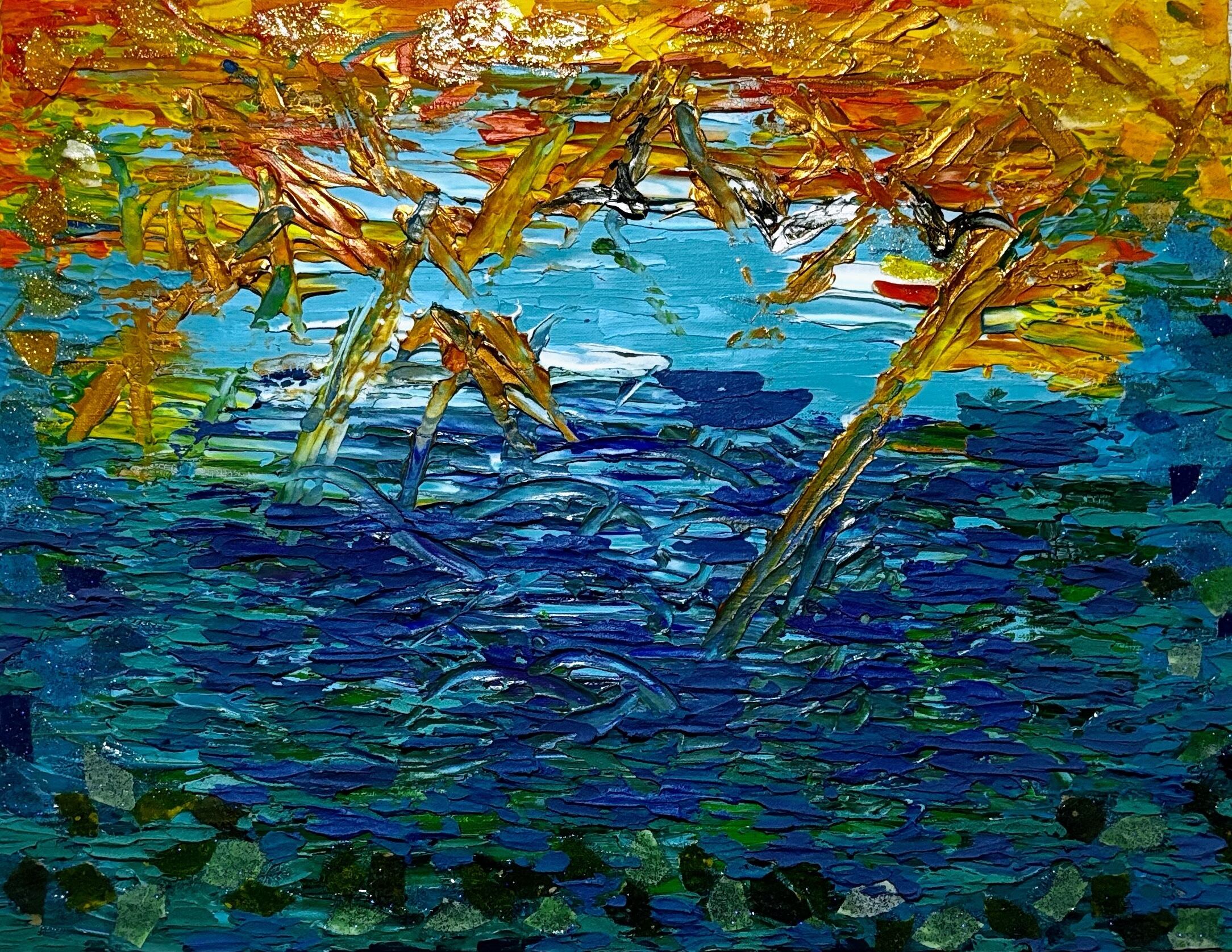 Departure 】テクスチャーアート 海 現代アート モダン 原画 抽象画