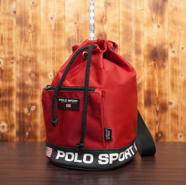 90s polosport ralphlauren 巾着　バッグ　ワンショルダー　鞄　/ポロスポーツ　ラルフローレン