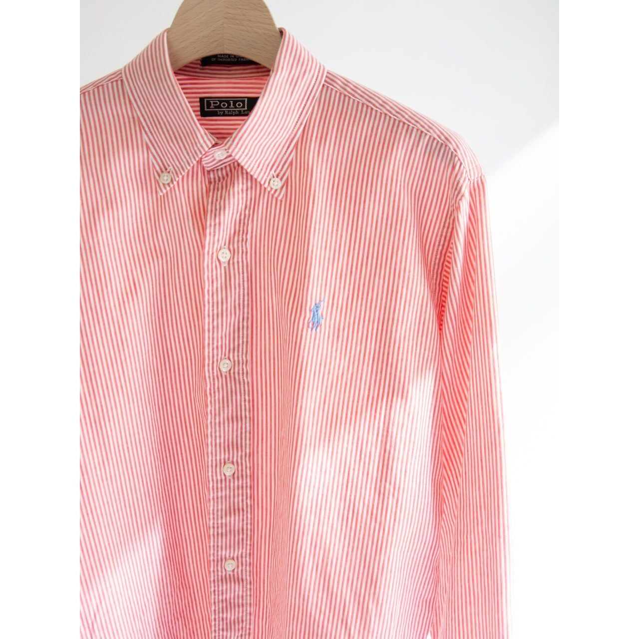 Polo by Ralph Lauren】Made in U.S.A. 80's 100% Cotton B.D. Stripe