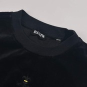 BLACKPIA ブラックピア スター 刺繍 ベロア ベルベット トレーナー L/ブラック系 メンズ