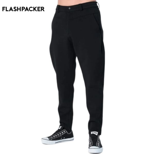 フラッシュパッカー パンツ セットアップ FLASH PACKER エアテンション ダンボールニット テーパードパンツ XP-AIR PANTS BLACK